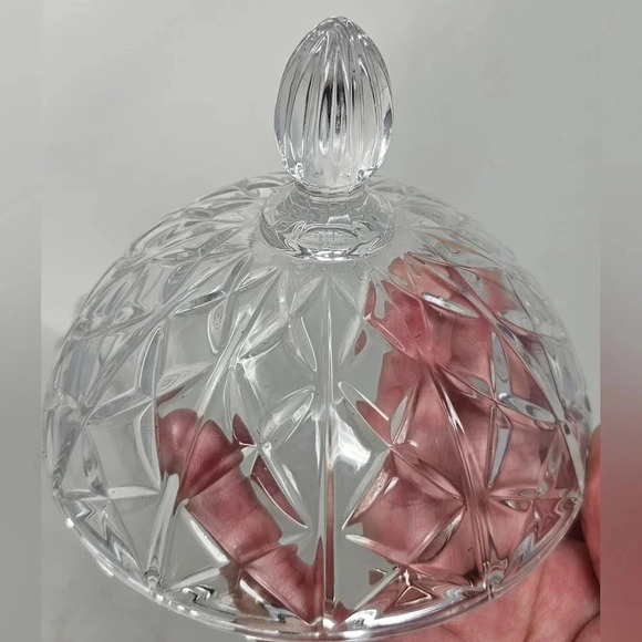 DePlomb Lead Crystal Covered Bowl Candy Dish 7.5 In Made in USA - Picture 3 of 10